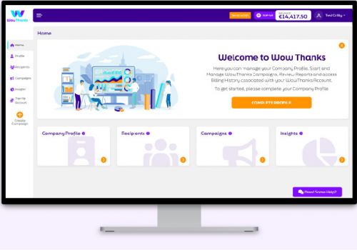 WowThanks Dashboard - Business Gifting Platform